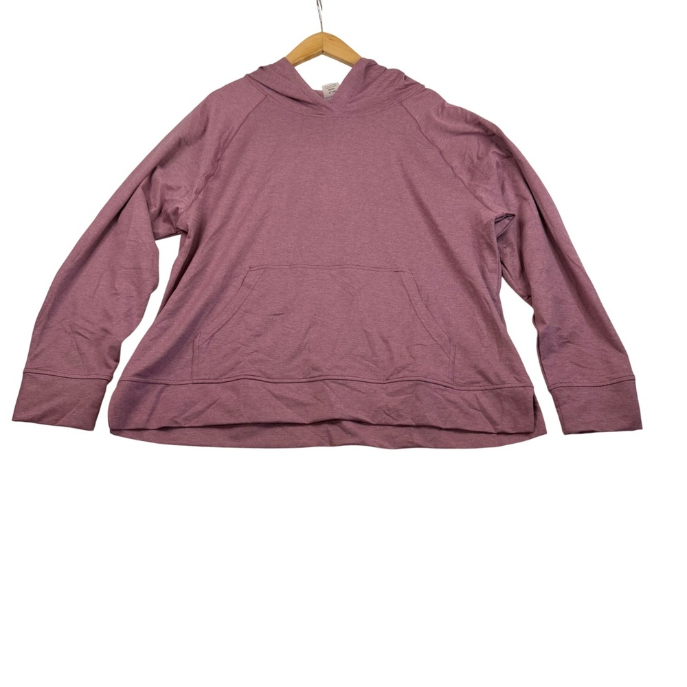 Danskin Womens XL Mauve Purple Heathered Pullover Hoodie Activewear 1906537